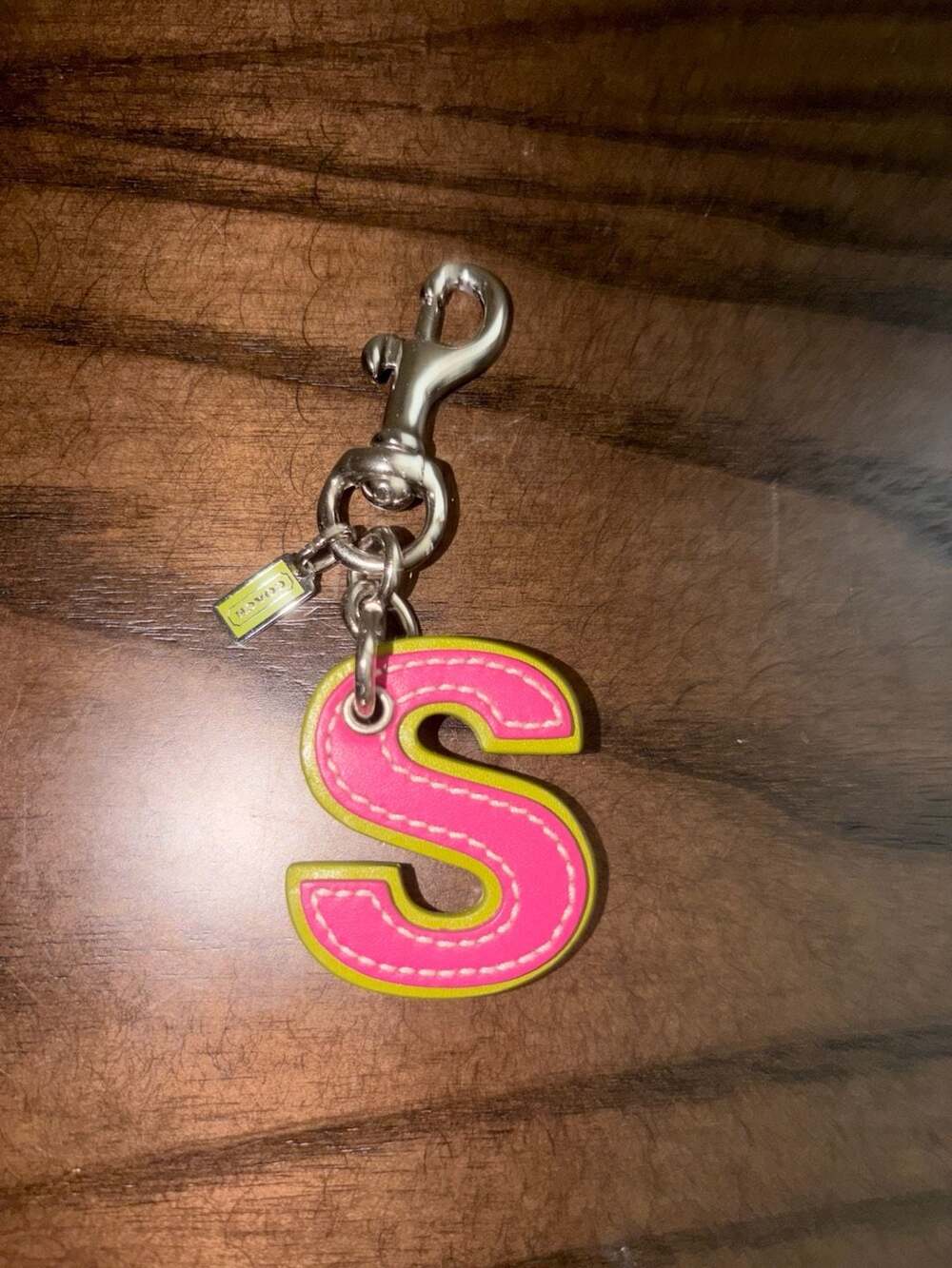 Coach Leather Alphabet Bag Charm Letter S